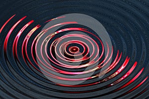 Abstraction of a gyration in red on a water surface photo