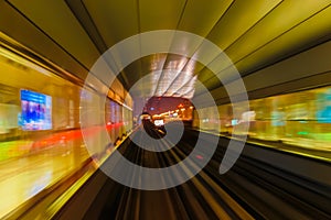 Abstraction metro subway tracks blur