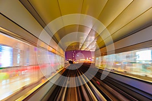 Abstraction metro subway tracks blur