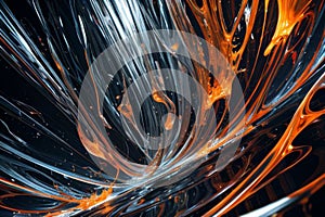 abstraction of molten glass flows over stones, AI generation