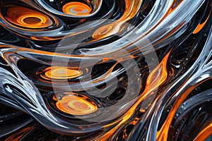 abstraction of molten glass flows over stones, AI generation