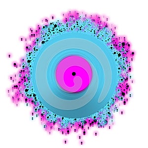 abstraction of a musical record on a background of splashes