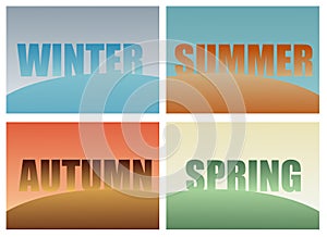 Abstraction of the seasons. The four seasons are spring, summer, autumn and winter