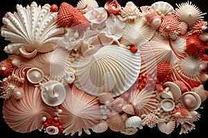 Abstraction using seashells and coral shades