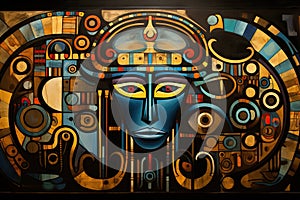 Abstraction using symbols of Egyptian mythology photo