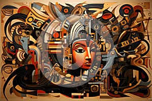 Abstraction using symbols of Egyptian mythology photo