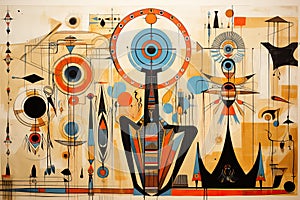 Abstraction using symbols of Egyptian mythology photo