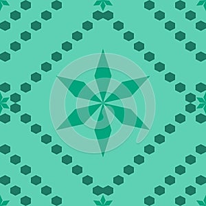 Abstraction vector pattern star green hexagon