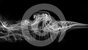 Abstraction: white mystic smoke pattern on black