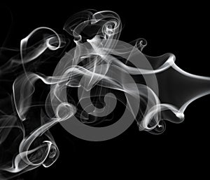 Abstraction: white smoke pattern on black