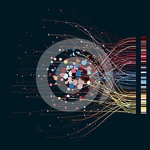 Abstractly arranged colored dots. Data concept.