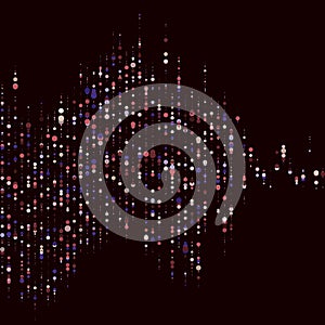 Abstractly arranged dots on blue background.