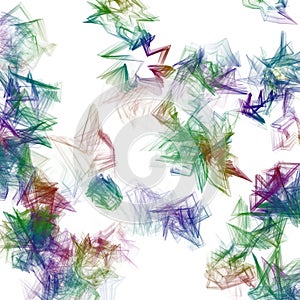 Abstractrainbow colored brush strokes with fish net texture.Isolated on white pattern. Seamless background