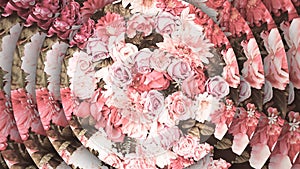 Abstracts Pink White Roses Art