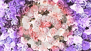 Abstracts Pink White Roses Art