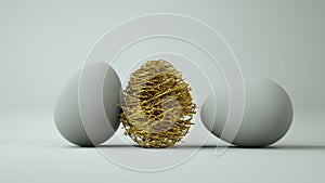 Abstrakt easter eggs on white background.