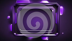 Abstrast purple background futuristic empty frame for text