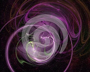 Abstrct Digital Artwork. Supernova explosion with Plasma filaments.