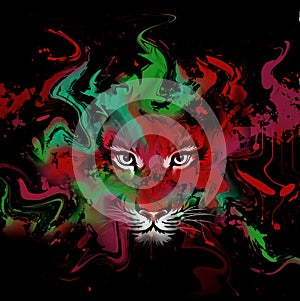 Abstrect tiger face