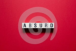 Absur word concept on cubes