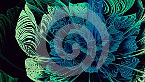 Abtract Blue Light flower fractal art