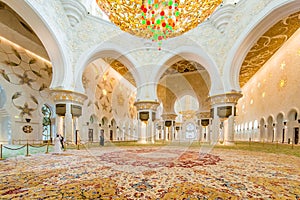 Abu Dabi - JANUARY 9, 2015: Sheikh Zayed mosque on photo