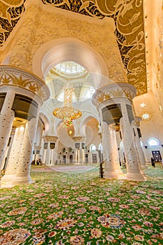 Abu Dabi - JANUARY 9, 2015: Sheikh Zayed mosque on photo