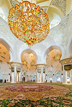 Abu Dabi - JANUARY 9, 2015: Sheikh Zayed mosque on photo