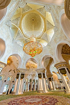 Abu Dabi - JANUARY 9, 2015: Sheikh Zayed mosque on photo