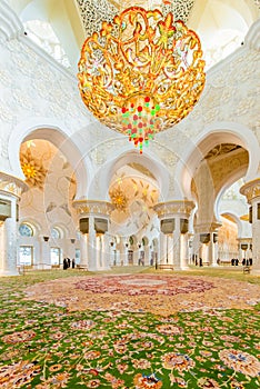 Abu Dabi - JANUARY 9, 2015: Sheikh Zayed mosque on photo