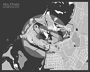 Abu Dhabi - abstract monochrome design for interior posters, wallpaper, wall art, or other printing products. Vector