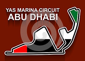 Abu Dhabi grand prix race track for Formula 1 or F1 with flag