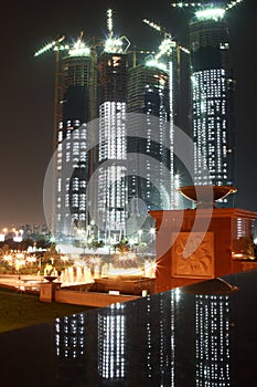 Abu Dhabi skyline building at night