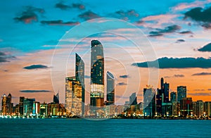 Abu Dhabi Skyline at sunset