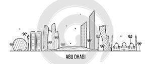 Abu Dhabi skyline United Arab Emirates UAE vector