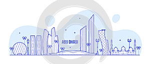 Abu Dhabi skyline United Arab Emirates UAE vector photo