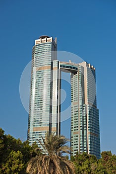 Abu Dhabi streets with skyscrapers