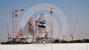 Abu Dhabi, UAE - 02.08.2023 - Footage of the Zayed National Museum which is currently under construction. Landmark