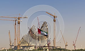 Abu Dhabi, UAE - 02.08.2023 - Shot of the Zayed National Museum which is currently under construction. Culture