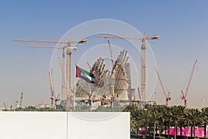 Abu Dhabi, UAE - 02.08.2023 - Shot of the Zayed National Museum which is currently under construction. Culture