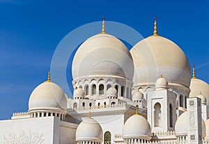 Abu Dhabi, UAE - 11.27.2022 - View of a Sheikh Zayed grand mosque, largest mosque in the country. Religion