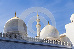 Abu Dhabi, UAE - 11.27.2022 - View of a Sheikh Zayed grand mosque, largest mosque in the country. Religion