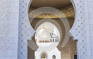 Abu Dhabi, UAE - 11.27.2022 - View of a Sheikh Zayed grand mosque, largest mosque in the country. Religion