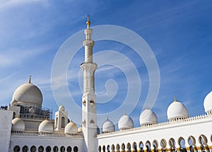 Abu Dhabi, UAE - 11.27.2022 - View of a Sheikh Zayed grand mosque, largest mosque in the country. Religion