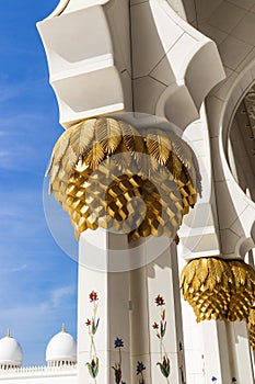 Abu Dhabi, UAE - 11.27.2022 - View of a Sheikh Zayed grand mosque, largest mosque in the country. Religion