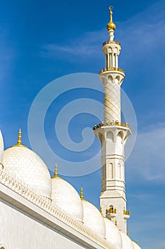 Abu Dhabi, UAE - 11.27.2022 - View of a Sheikh Zayed grand mosque, largest mosque in the country. Religion