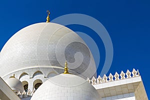 Abu Dhabi, UAE - 11.27.2022 - View of a Sheikh Zayed grand mosque, largest mosque in the country. Religion