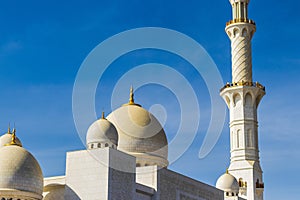 Abu Dhabi, UAE - 11.27.2022 - View of a Sheikh Zayed grand mosque, largest mosque in the country. Religion