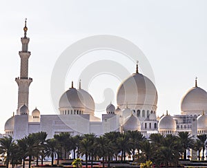 Abu Dhabi, UAE - 11.27.2022 - View of a Sheikh Zayed grand mosque, largest mosque in the country. Religion