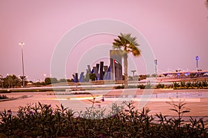 Abu Dhabi, UAE - 29 November 2020, Wahat al karama in United Arab Emirates celebrating 49th National Day with laser show